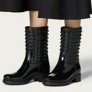 Valentino Garavani Rockstuds Mid-Calf Rain Boots